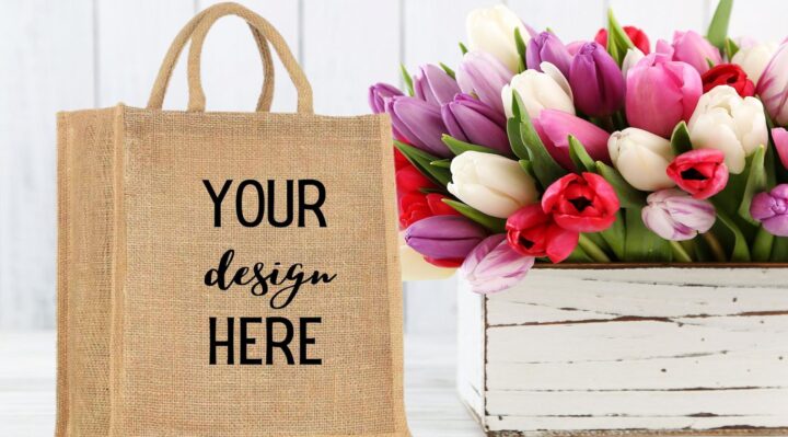 printed hessian bags